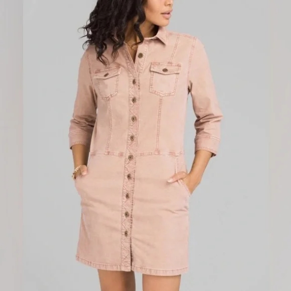 PRANA Merrigan Pink Corduroy Dress In Small Fall/Winter Dress